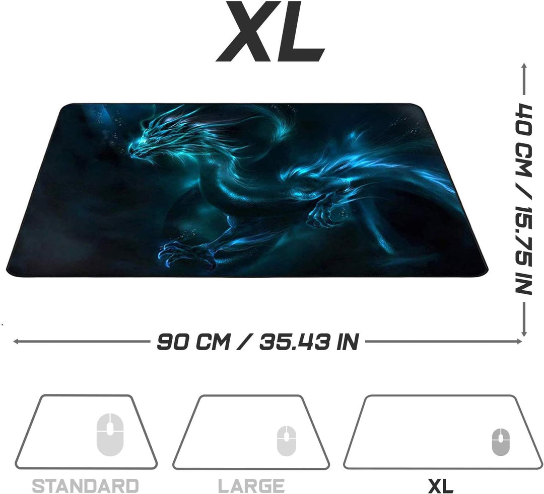 Sidorenko Gaming Mauspad XXL Blau - Grosses Mousepad 900x400 mm - rutschfeste Schreibtischunterlage