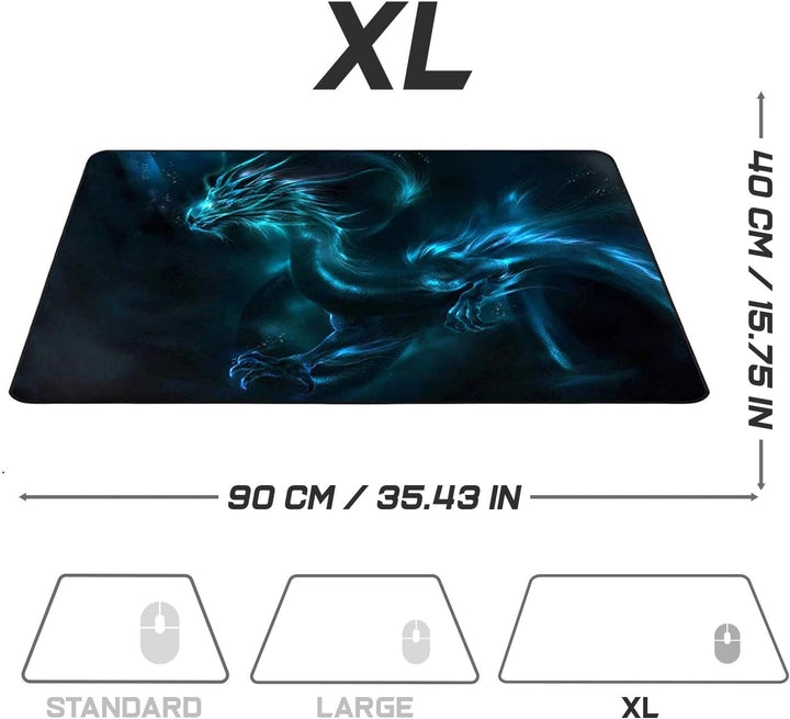 Sidorenko Gaming Mauspad XXL Blau - Grosses Mousepad 900x400 mm - rutschfeste Schreibtischunterlage