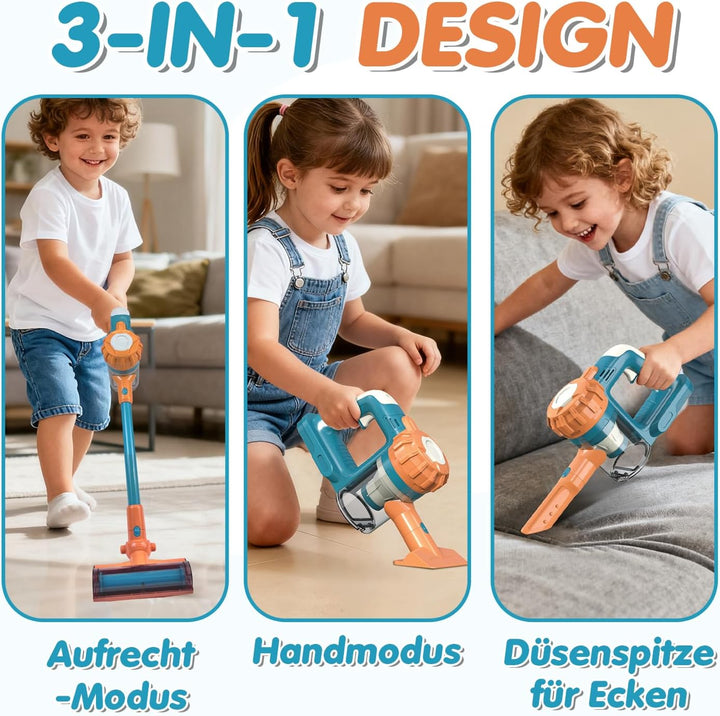 VARANO Spielzeug-Staubsauger für Kinder, Kinderstaubsauger mit echter Funktion, Staubsauger-Spielzeu
