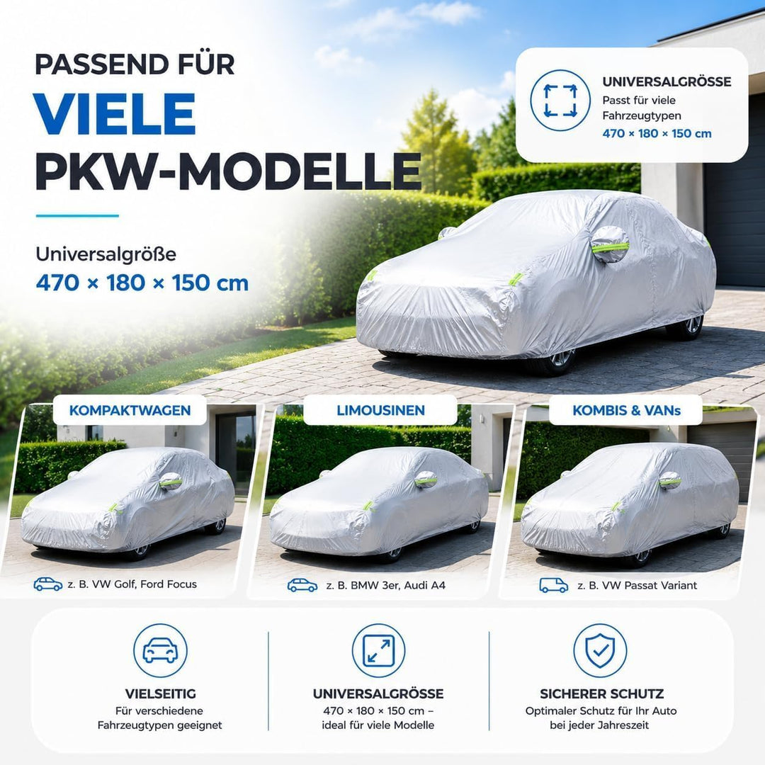 Autogadget® Premium Auto Abdeckplane - Autoabdeckung &amp; universale Autoschutzhülle - Abdeckung - Car