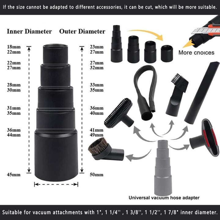 13 Pcs Staubsauger Düsen Set StaubsaugerAufsätze Nass Trocken Kunststoff Adapter 32-35 mm Staubsauge