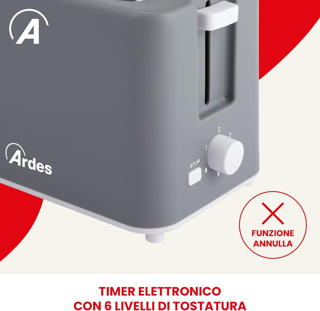 ARDES - ARTOAST05 Tostadora TOSTO CUBE con pinzas para tostadas rellenas - Temporizador para 6 tosta