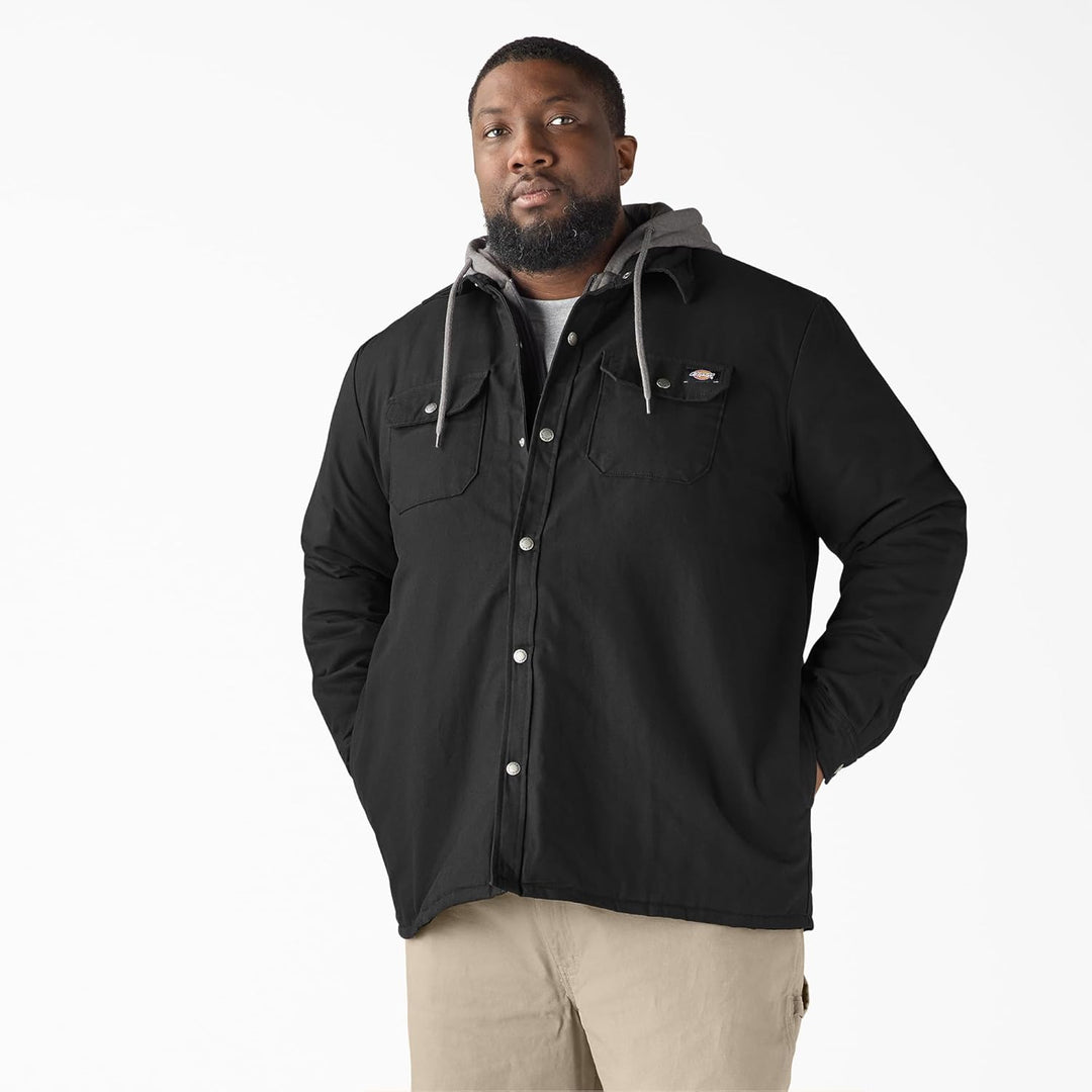 Dickies Herren Fleecejacke mit Kapuze und Hydroshield Work Utility Oberbekleidung M Schwarz, M Schwa