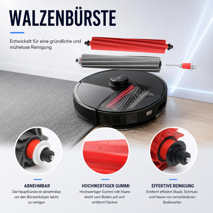 Bluearks 27 Stück Zubehörset für Roborock S8 MaxV Roboter Saugroboter, 2 Hauptbürste, 4 Filter, 4 Wi