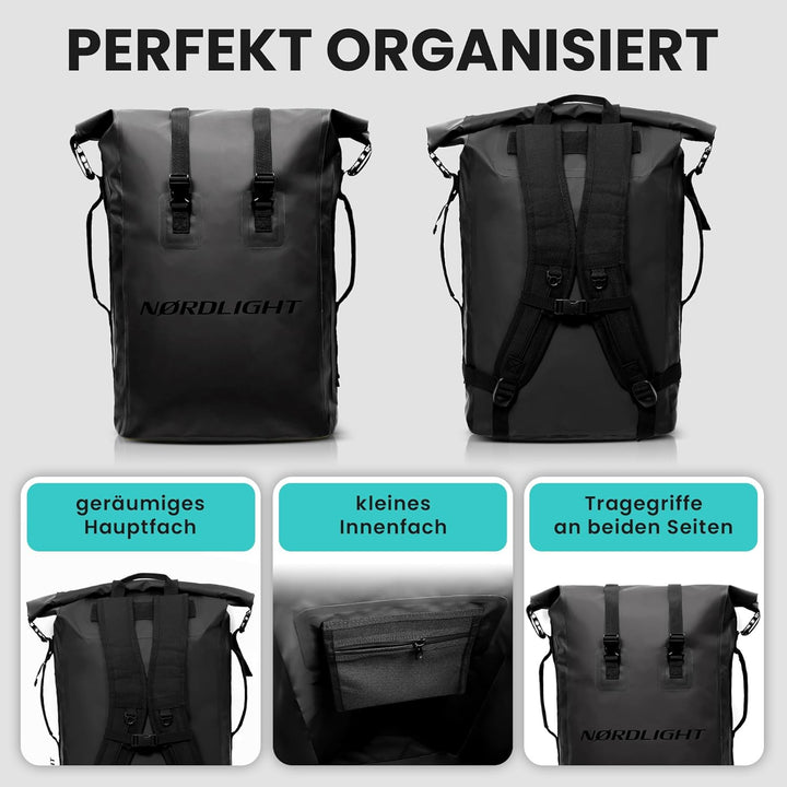 Nordlight Wasserdichter Rucksack Dry Bag 35l - Roll Top Rucksack mit gepolstertem Tragegurt, wasserd