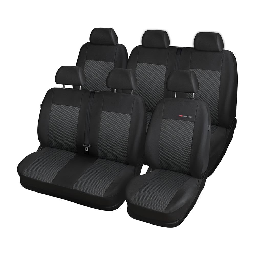 Mossa - Massgeschneiderte Sitzbezüge Auto kompatibel mit Volkswagen Transporter T5 Van (2003-2015) f