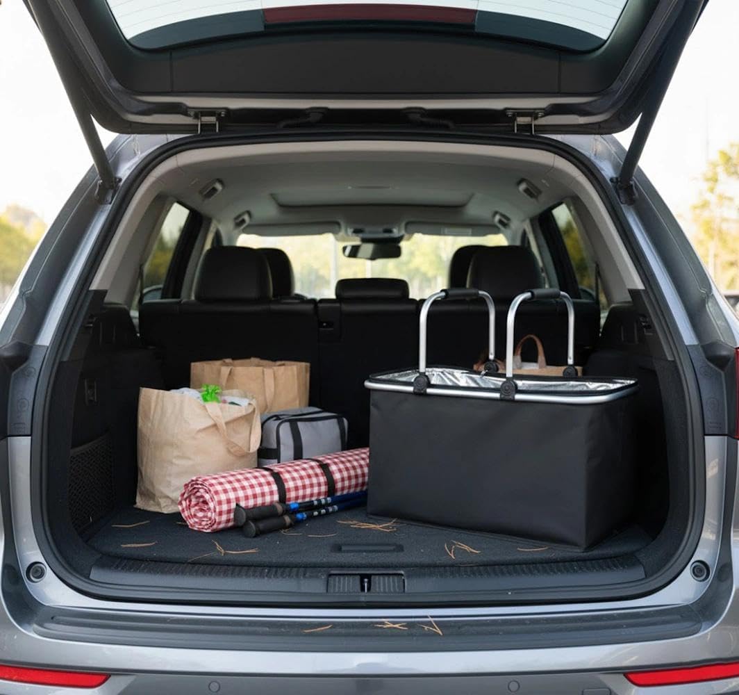Einkaufskorb,Einkaufskorb Faltbar,Thermo Als Picknickkorb,Tragekorb,Kühlbox Tragbare Mit Gepolsterte