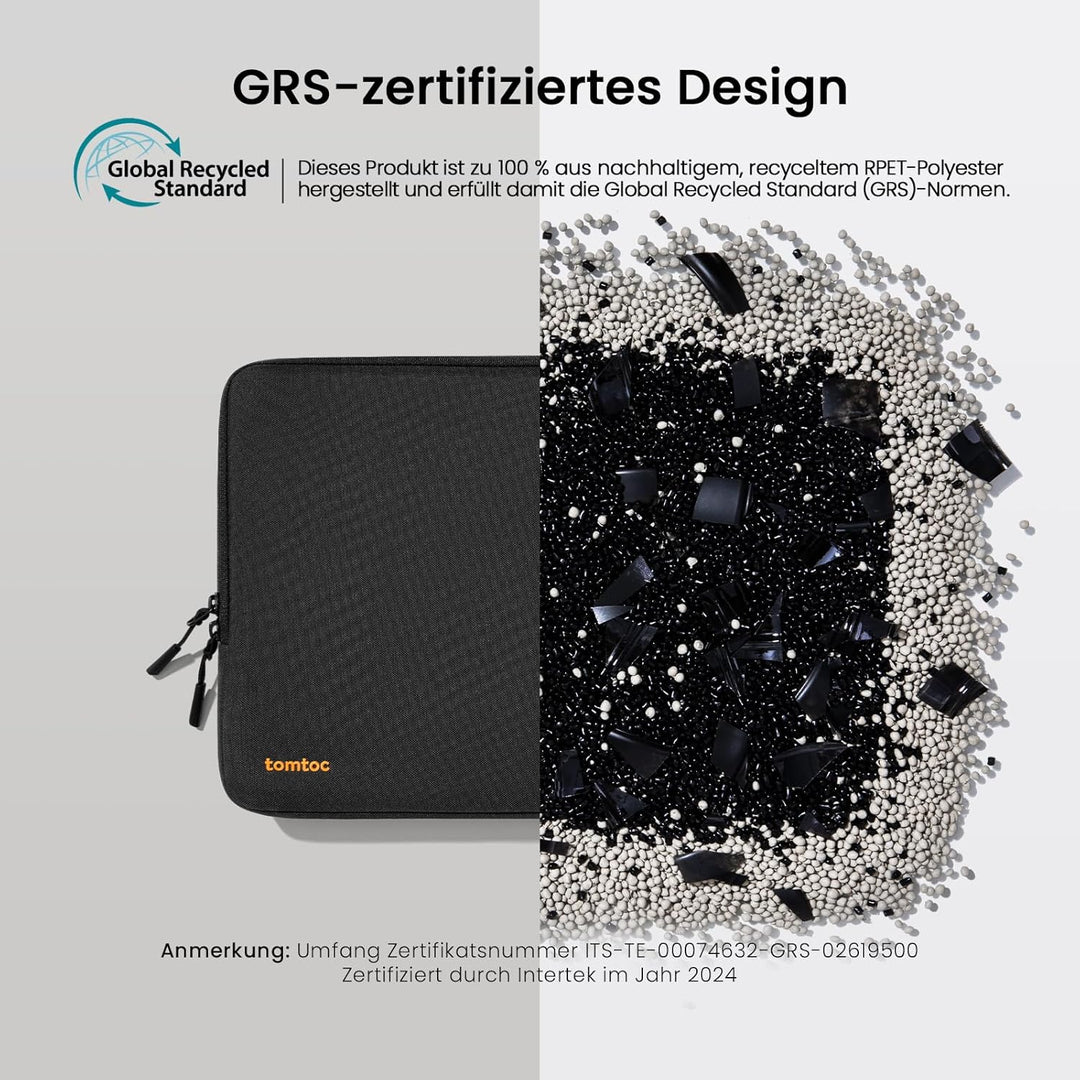 tomtoc 360° Tasche Hülle für 13 Zoll MacBook Air 2024-2018 M3/A3113 M2/A2681 M1/A2337, 13-Zoll MacBo