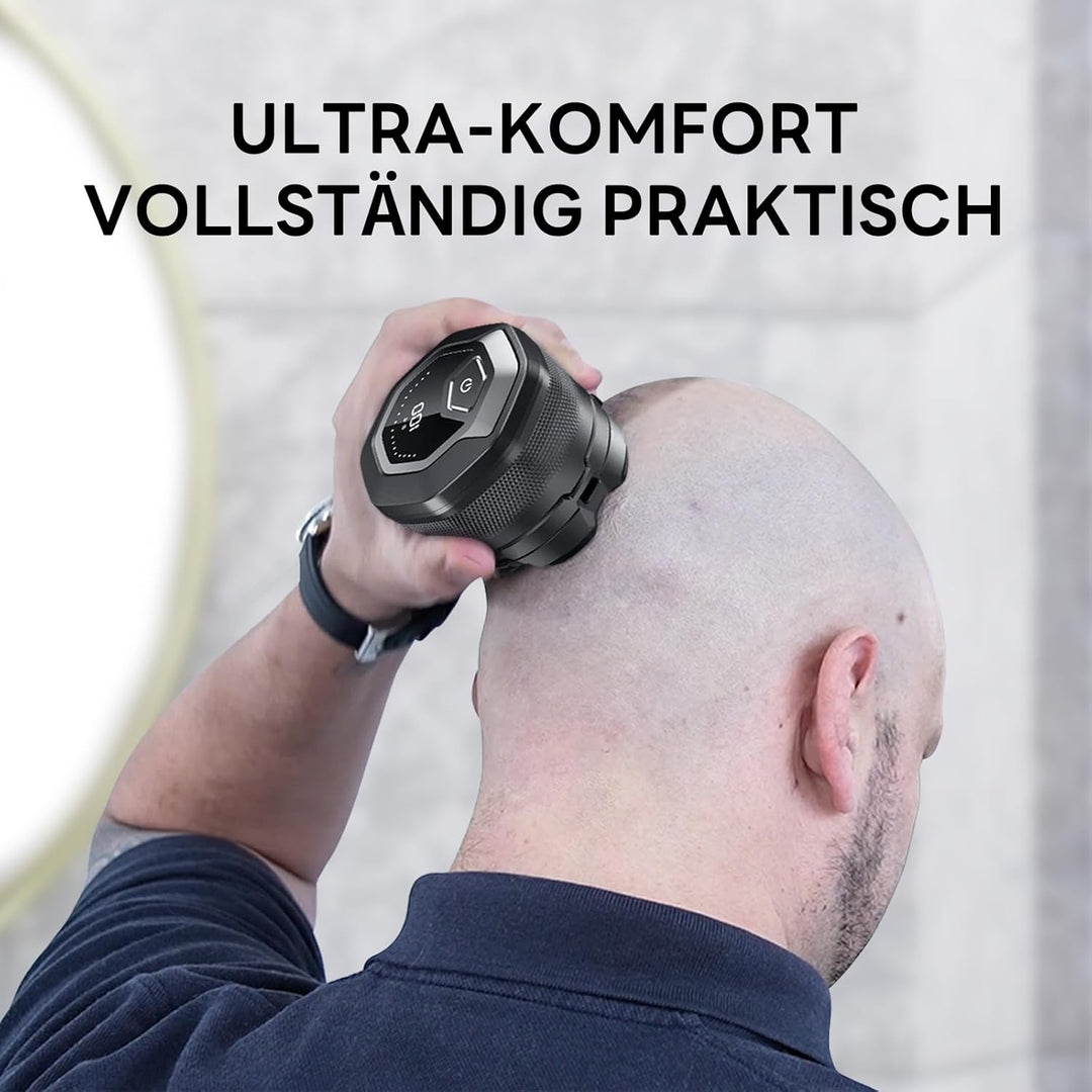 Glatzen Rasierer Herren, 180 Min Akku & flexibler 360grad-Scherkopf, Magnetische Leicht zu Reinigen,