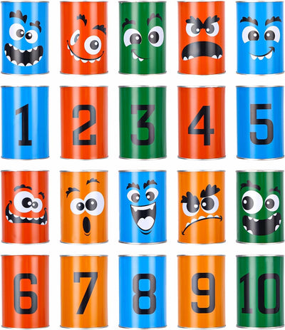 Dosenwerfen Kinder, 10 Dosen und 3 Bean Bags Wurfspiel, Kinder Gartenspiele, Outdoorspiele Kinder, K