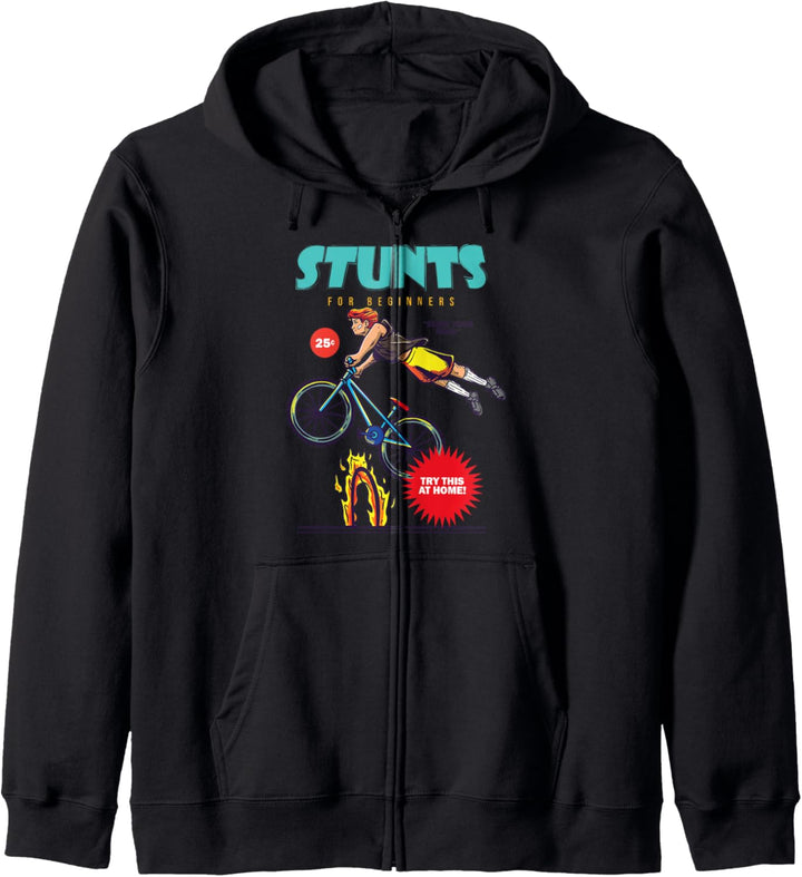 Fahrrad Bike Stunts für Anfänger lustig Retro Geschenk Kapuzenjacke