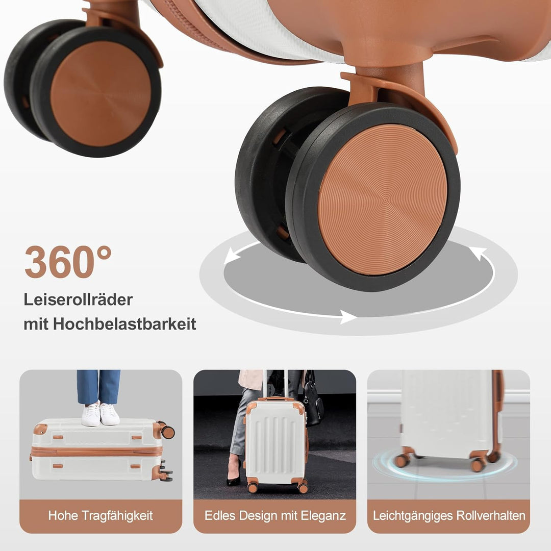 LALAHO Kofferset 4 teilig Hartschale, Koffer Set aus ABS, Reisekoffer mit Rollen Gross, Hartschalenk