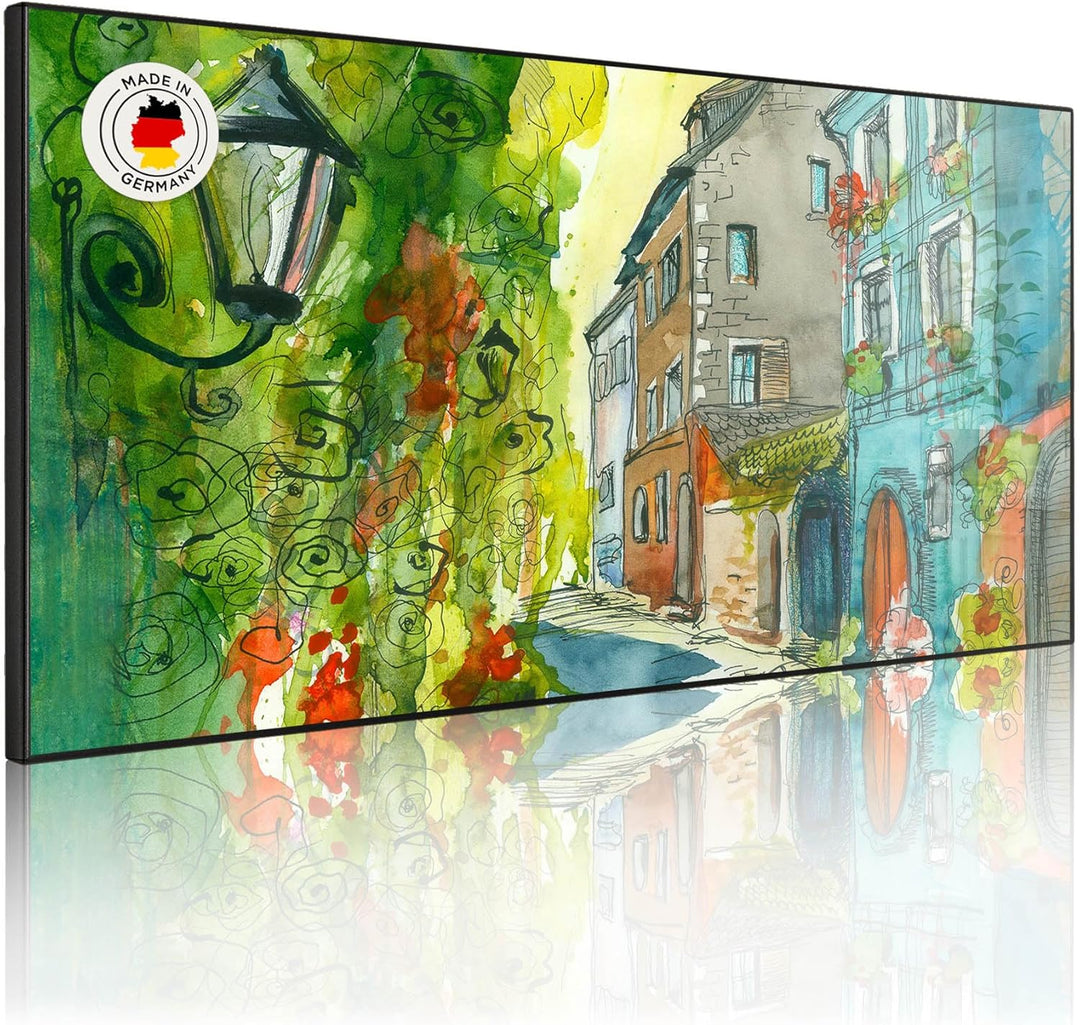 banjado Magnettafel schwarz 78 x 37cm / Magnetwand Metall/Magnetpinnwand als Memoboard/Pinnwand Magn