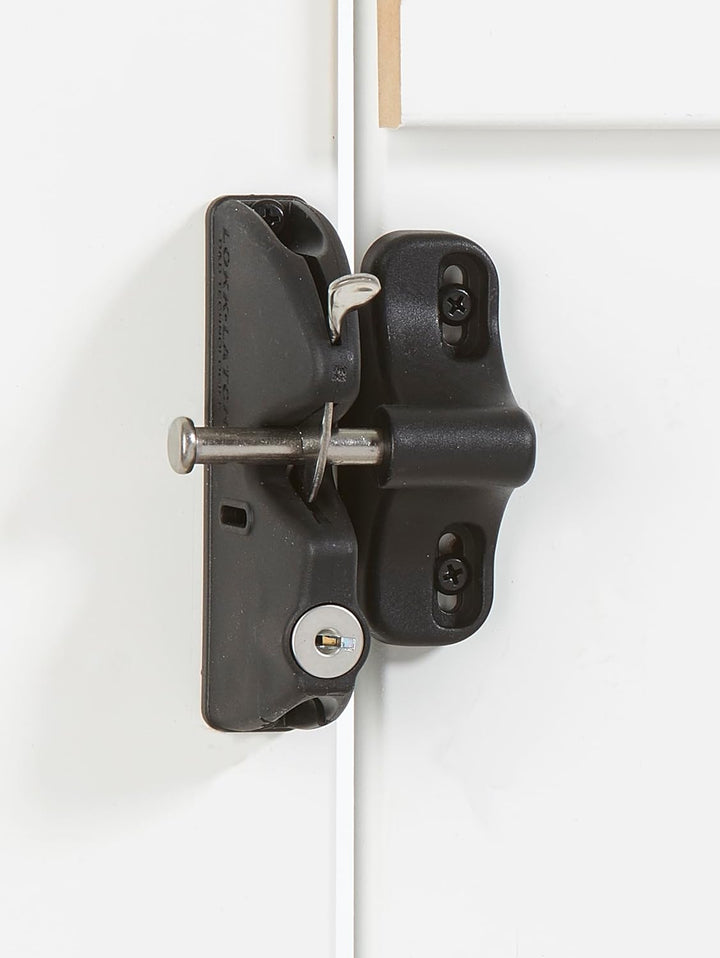 National Hardware V6201 LTCH BLK N346-201 4-9/16" LokkLatch Automatic Keyed Gate Lock Latch in Black