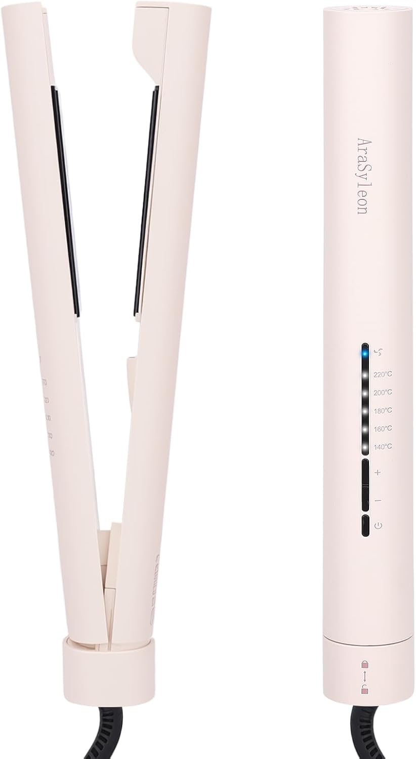2-in-1 Haar Glätteisen und Lockenstab – 31mm Keramik Ionen Glätteisen für Locken und Glätten mit 5 T