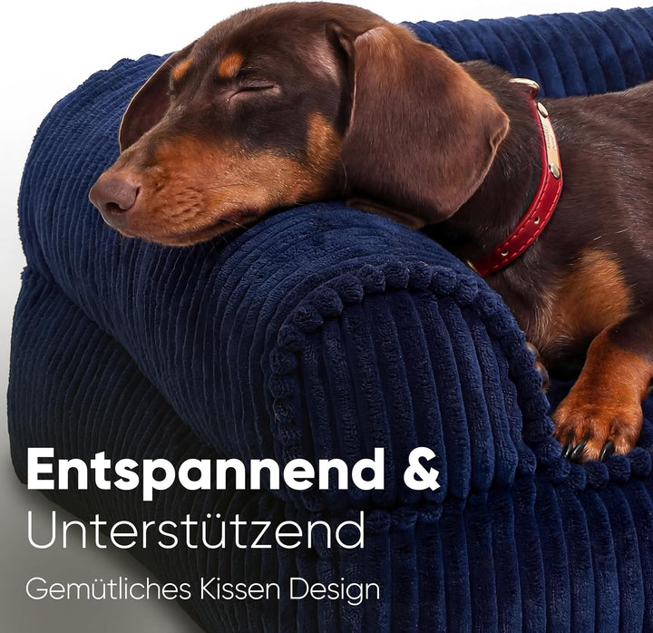 FUKUMARU Katzensofa Bett, Corduroy Gemütliches Katzenbett für drinnen mit abnehmbarem waschbarem Bez