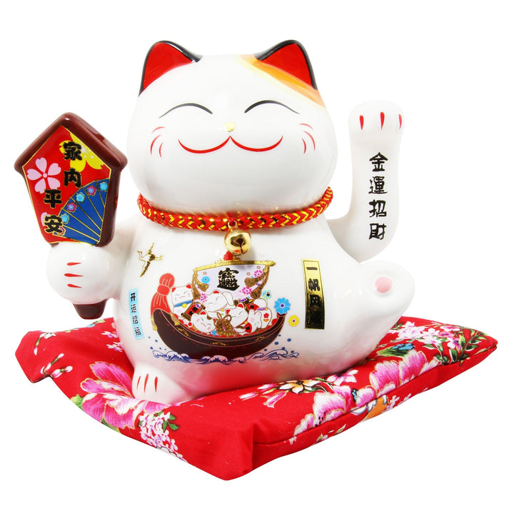 Freak Scene Glückskatze - Maneki-Neko - Winkekatze aus Porzellan 15,5 cm weiss - Maneki Neko 02