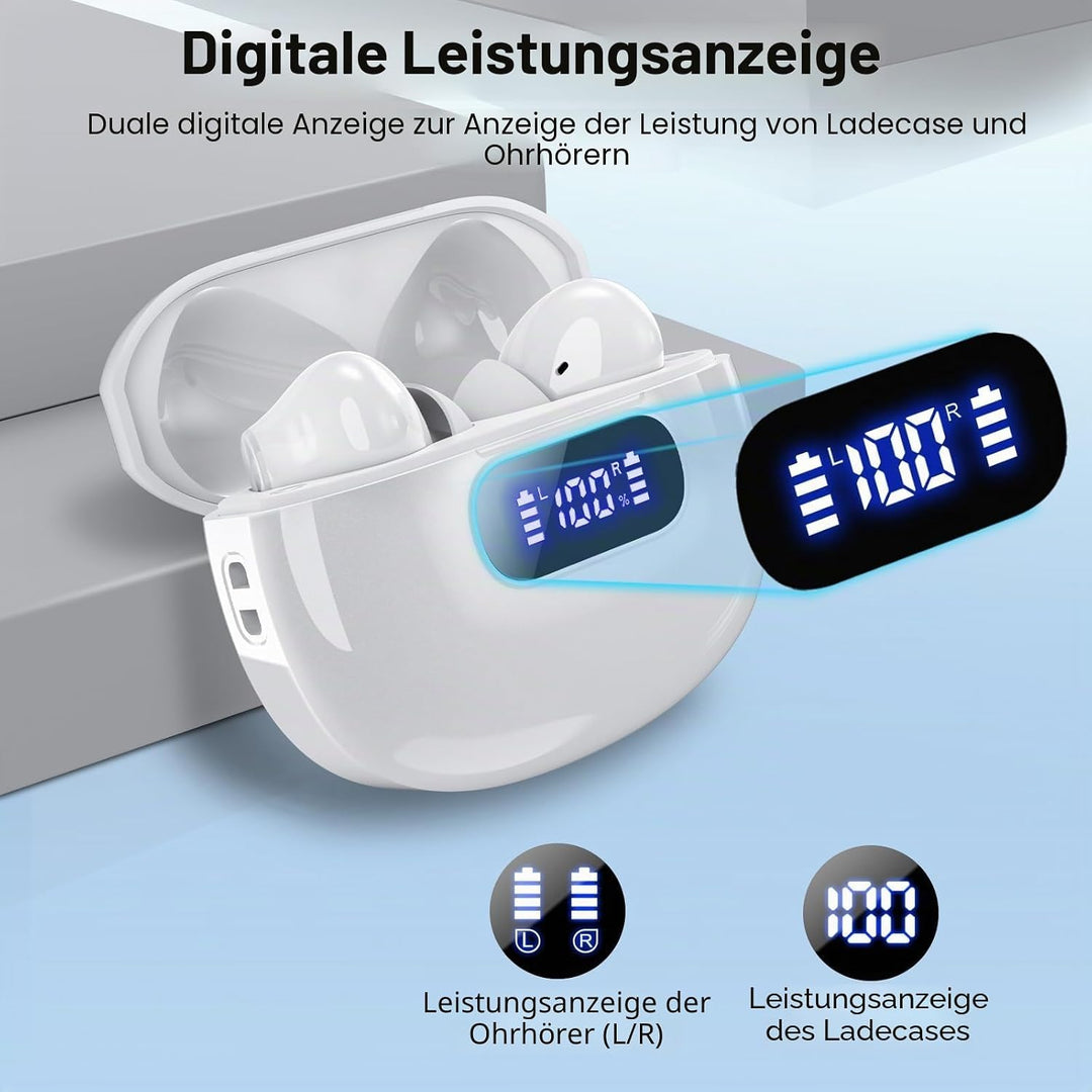 Kopfhörer Kabellos Bluetooth, In Ear Kopfhörer Bluetooth 5.3 mit 4 ENC Noise Cancelling Mic, 2026 Ne