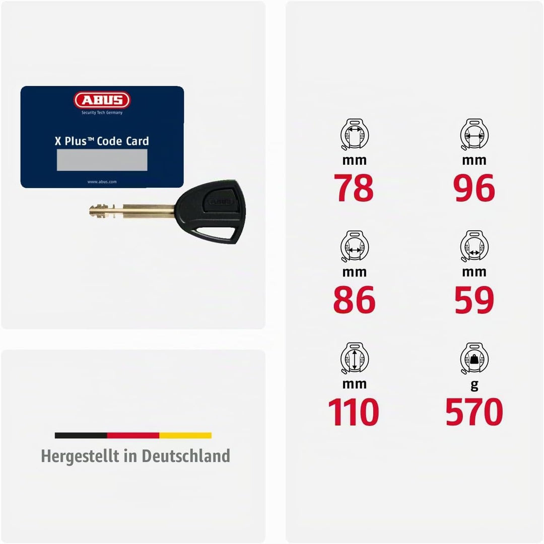 ABUS Unisex – Erwachsene 5755L R BK OE Rahmenschlösser, Unifarben, universal
