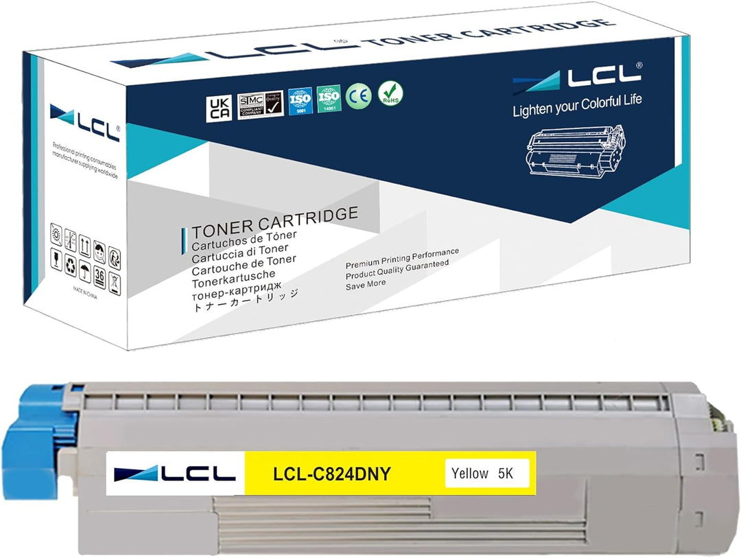 LCL Kompatible Tonerkartusche C824 C834 C844 C824n C824dn C834dnw C834nw C844dnw 47095701 (1Gelb) Er