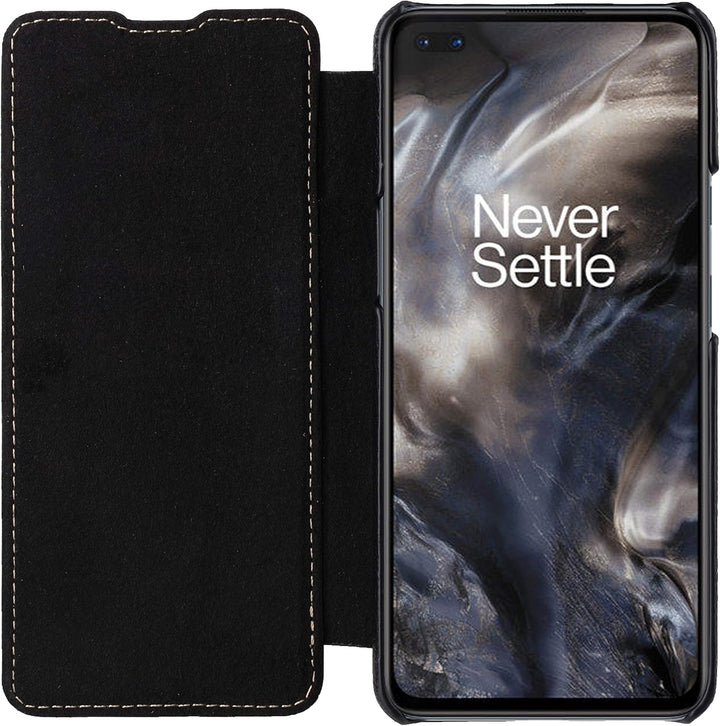 STILGUT Book Case entwickelt für OnePlus Nord Hülle aus Leder zum Klappen, Klapphülle, Handyhülle, L