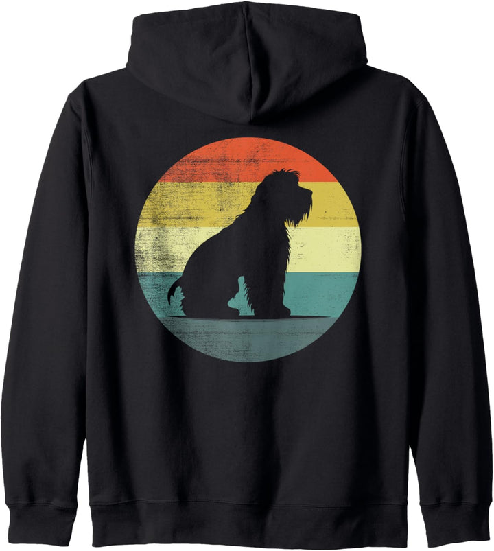 Retro Style Russischer Schwarzer Terrier Hund Kapuzenjacke