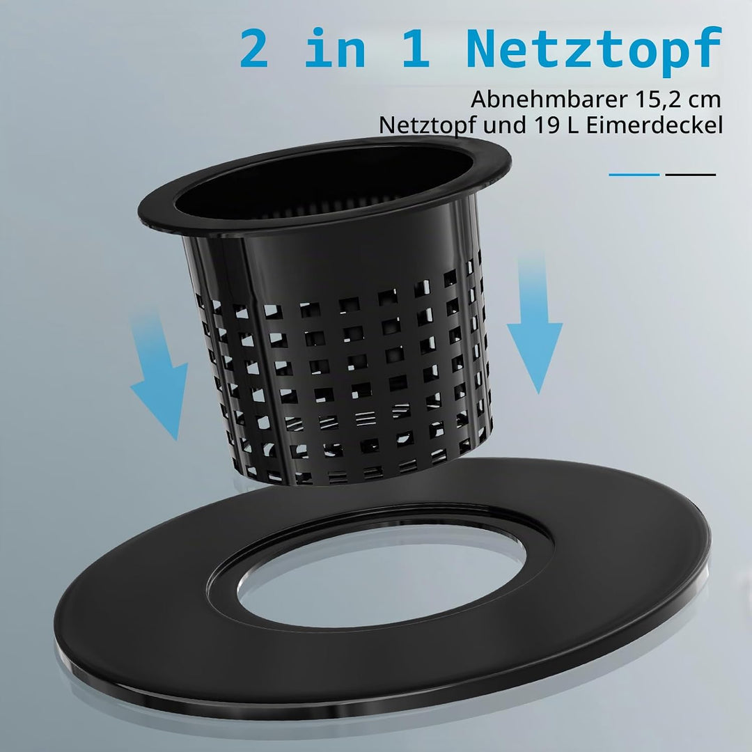 Netztöpfe 15,2 cm für 1,5 Liter Eimer-Netz-Topfdeckel, 6 Stück, 2 in 1 breite Lippe, Hydrokultur-Eim
