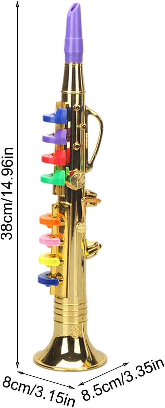 Saxophon für Kinder, Musical Sound Toy, mit 8 farbigen Notenschlüsseln, geeignet für Teach Basic Son