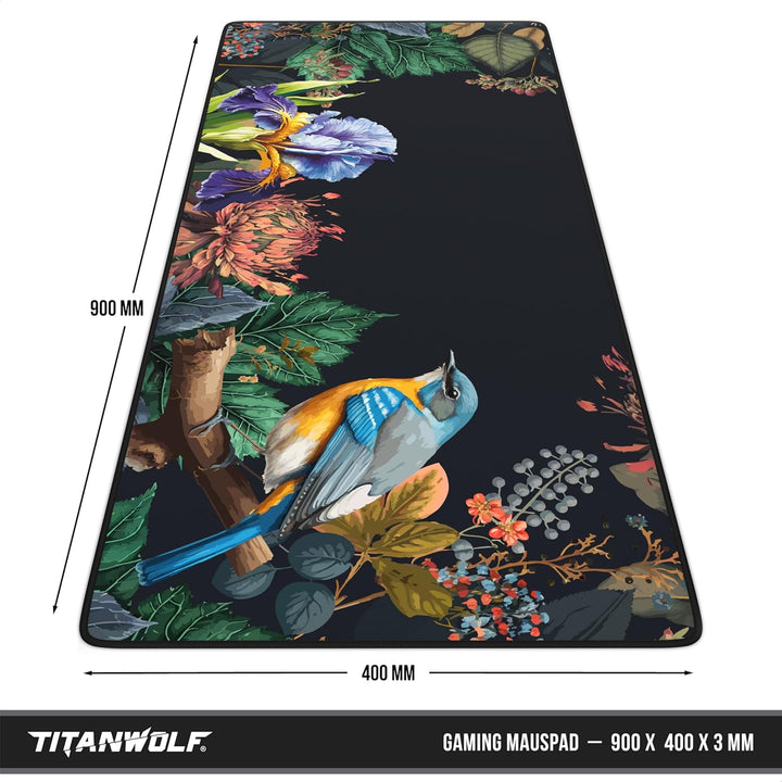 TITANWOLF - XXL Speed Gaming Mauspad 900 x 400mm - XXL Mousepad - Tischunterlage Large Size - verbes