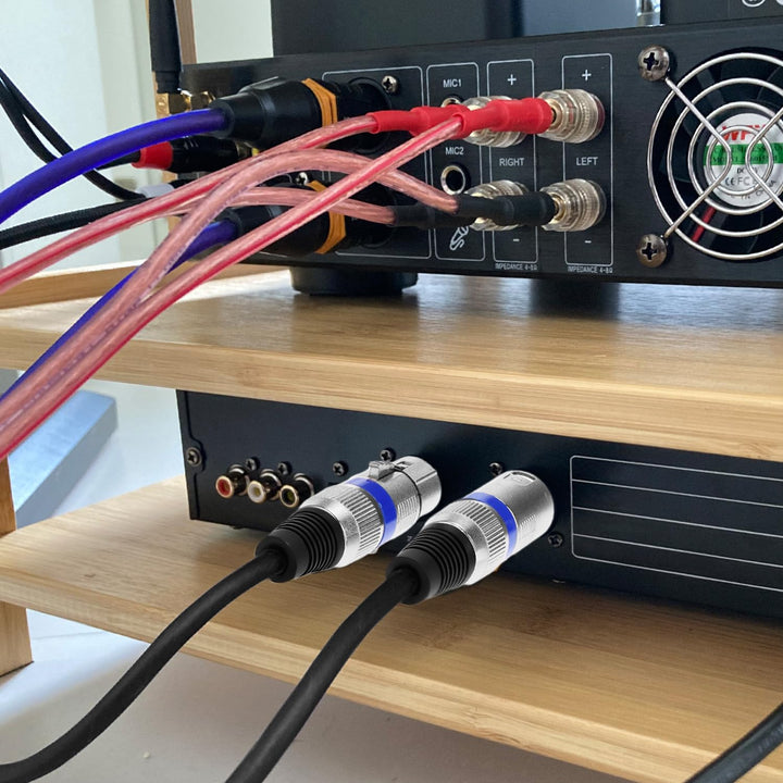 QWORK® 5 Stück 5M XLR Kabel, 3-pin XLR Mikrofonkabel Stecker auf Buchse, Störungsfreies XLR-Kabel, f