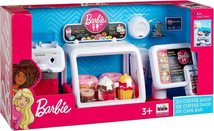 Theo Klein 9526 Barbie Coffee Shop I Espresso-Bar mit Wasserdurchlauffunktion und Touchdisplay I Ink