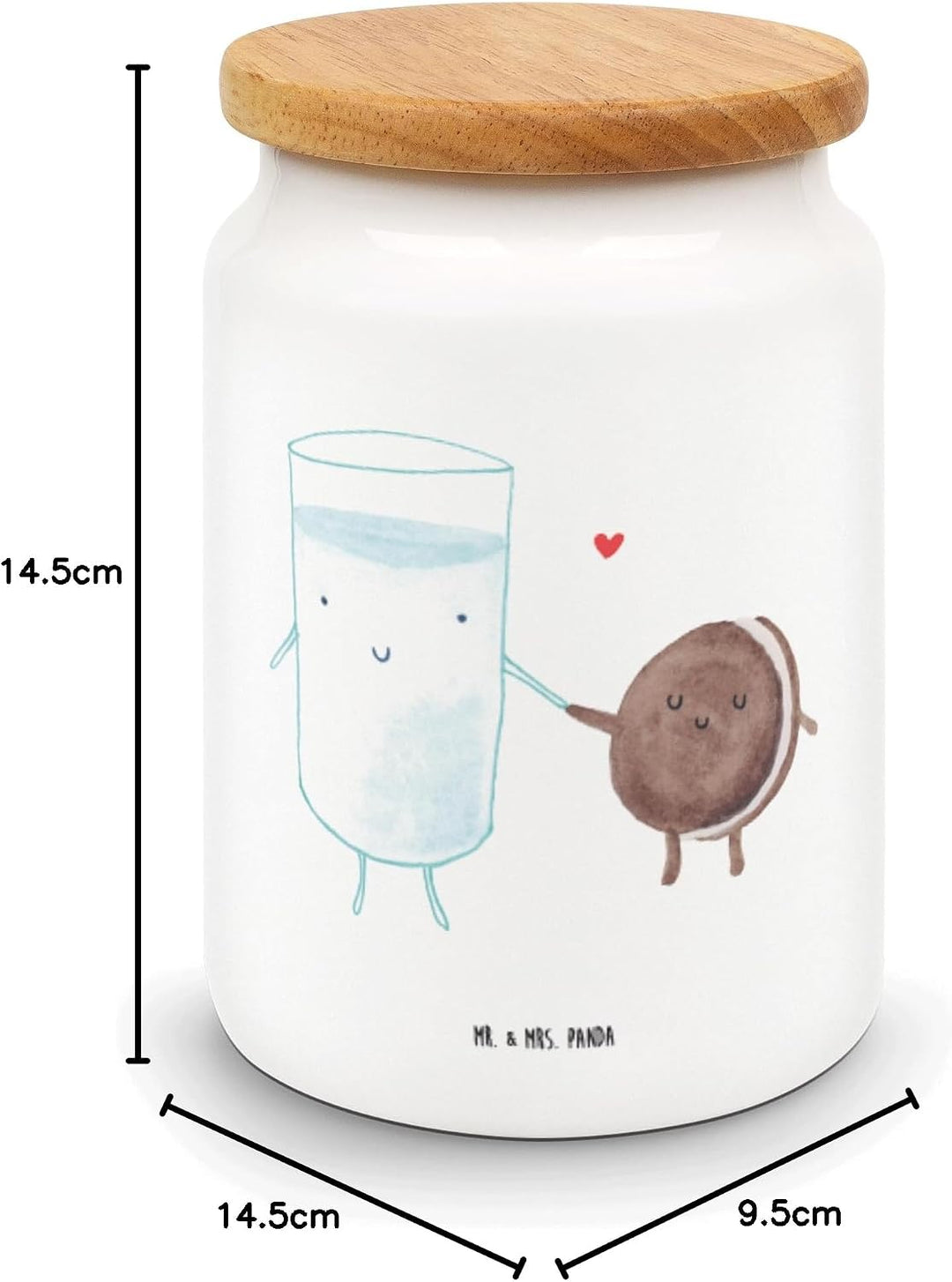 Mr. & Mrs. Panda Dose Milch Keks - Geschenk, Einladung Frühstück, Cookie, Kekse, Kaffee, aufbewahrun