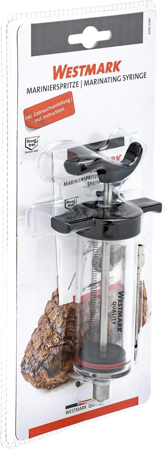 Westmark Marinierspritze mit abnehmbarer Nadel, Länge: 22,5 cm, Mit Skala bis 1,5 oz/50 ml, Kunststo