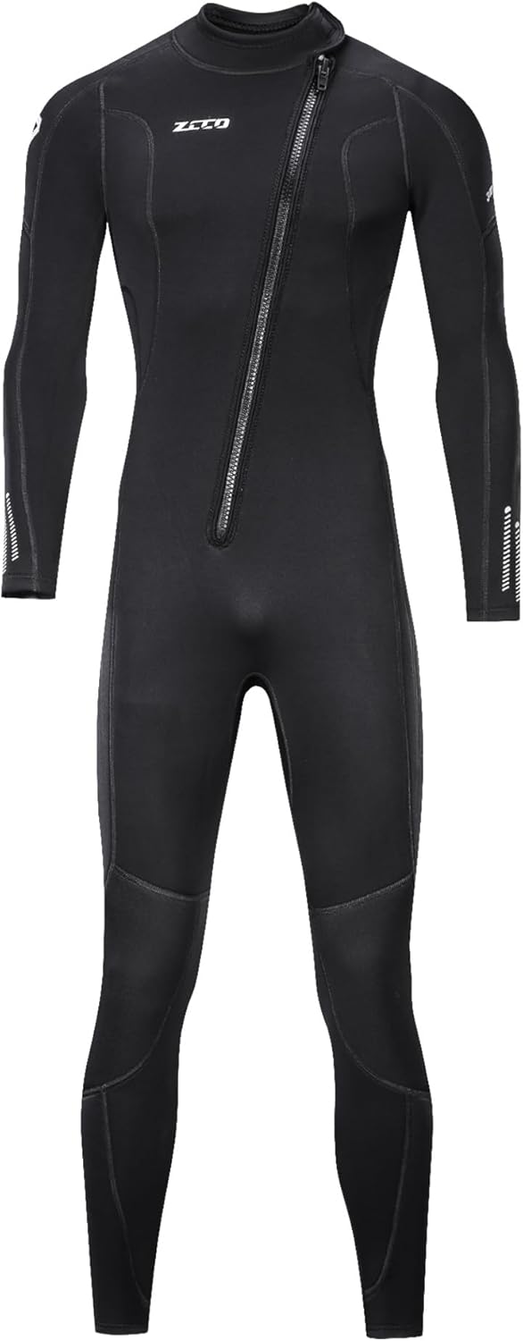 ZCCO Ultra-Stretch-Neoprenanzug, 3 mm, Frontreissverschluss, Ganzkörper-Tauchanzug, einteilig, für M