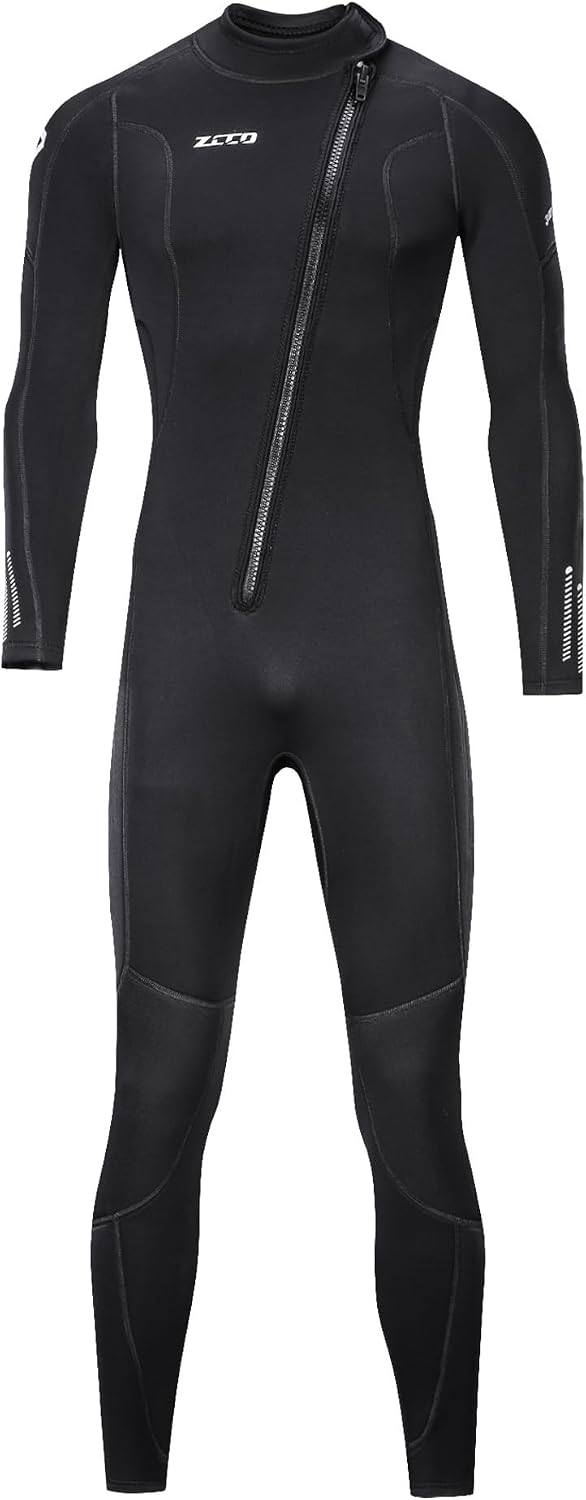 ZCCO Ultra-Stretch-Neoprenanzug, 3 mm, Frontreissverschluss, Ganzkörper-Tauchanzug, einteilig, für M