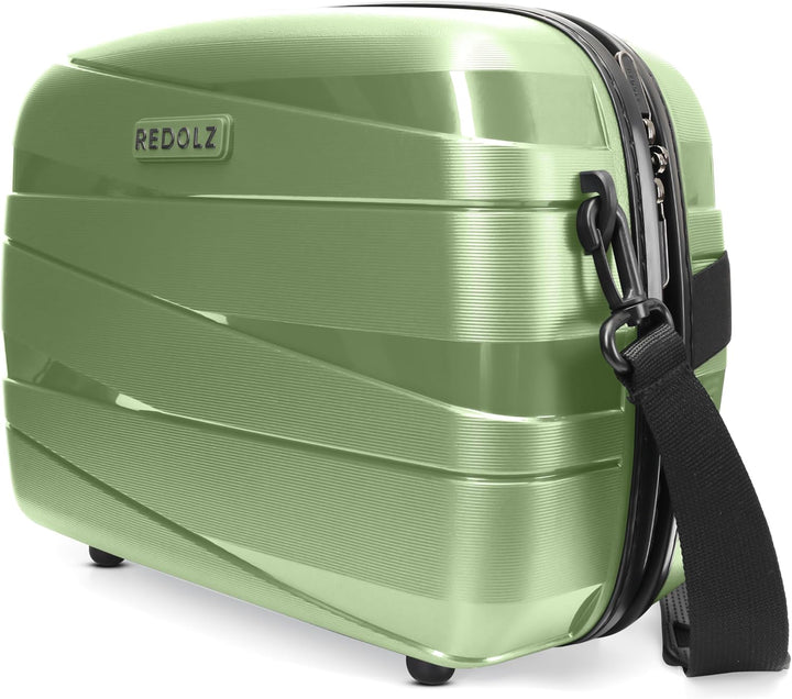 REDOLZ Hartschalen Handgepäck Kosmetik-Koffer | Stabiles Beauty-Case mit Aufsteckfunktion | 34 x 17