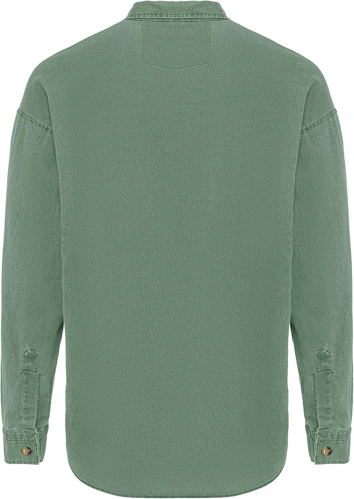 Red Bridge Herren Hemd Jeanshemd Premium Denim Oversized Wide Cut S Khaki, S Khaki
