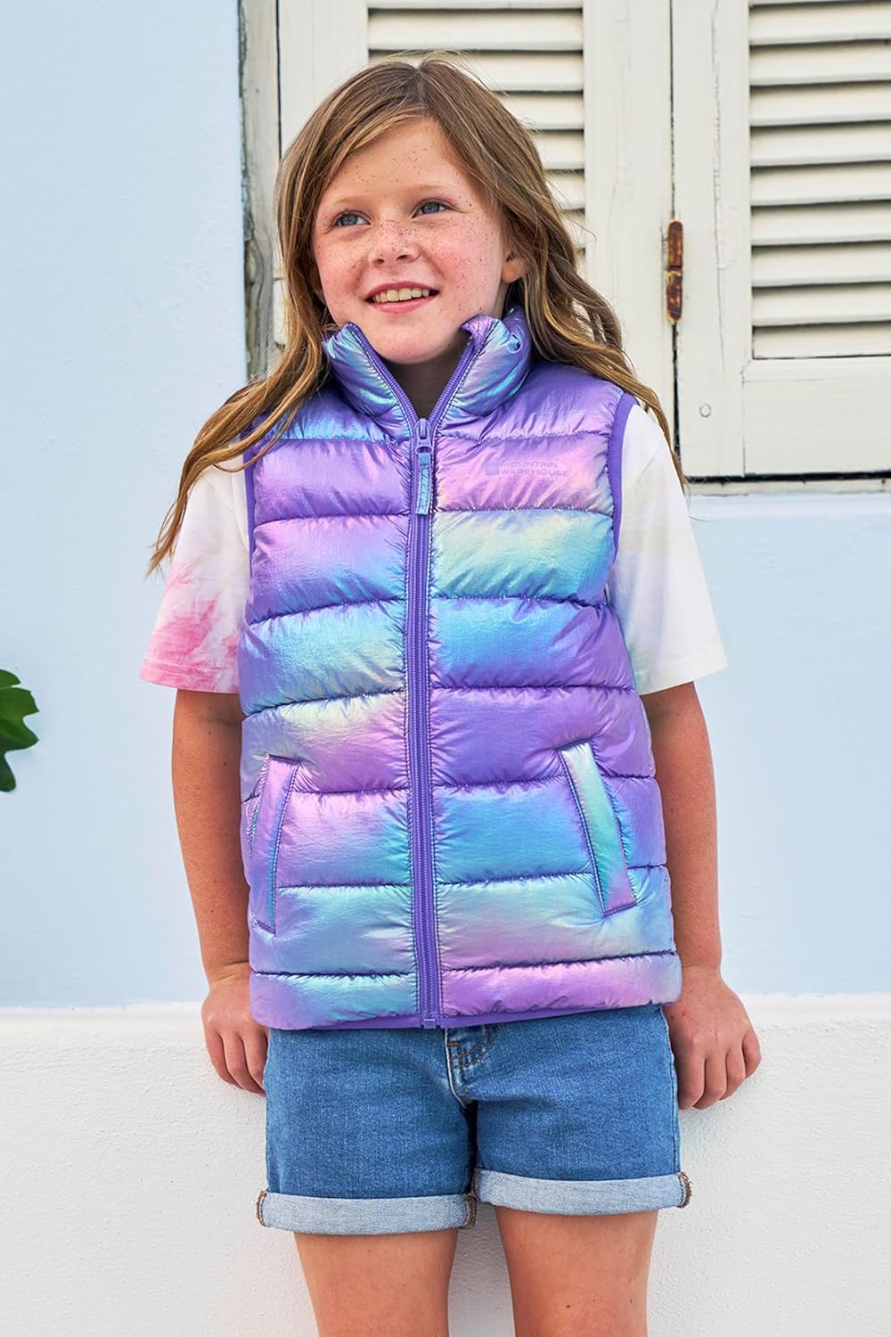Mountain Warehouse Gepolsterte Kinder-Weste von Rocko - wasserabweisend, Mikrofaserweste, 2 Vorderta