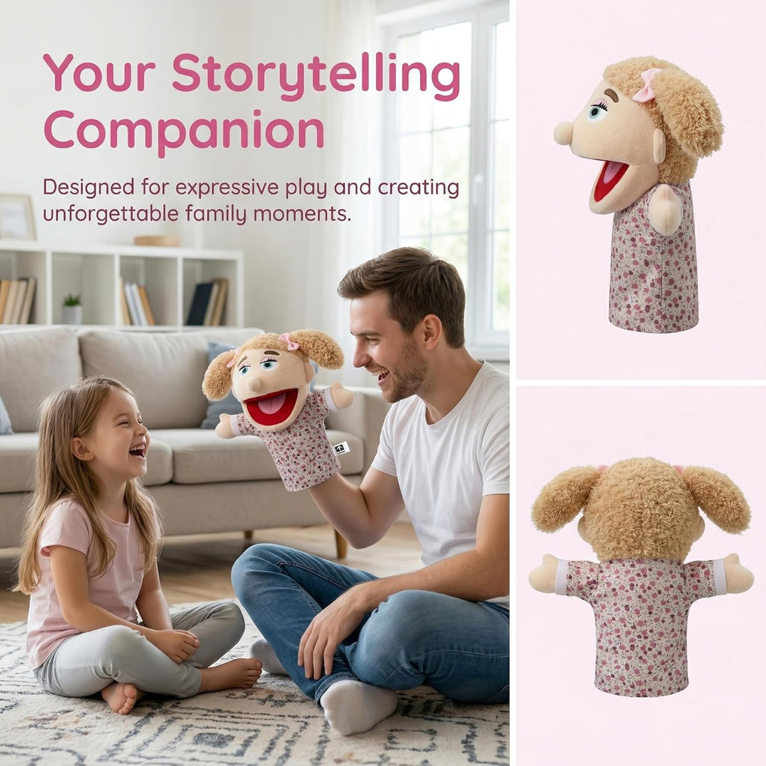 LOMTRATS Familie Handpuppen für Kinder, beinhaltet Opa, Oma, Papa, Mama, Tochter, Sohn mit beweglich