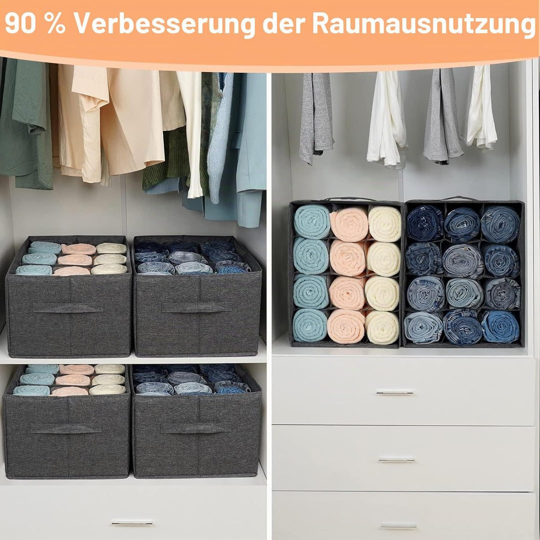 Kleiderschrank Organizer Schublade Aufbewahrungsbox für Kleidung - 12 Zellen Ordnungssystem Schrank
