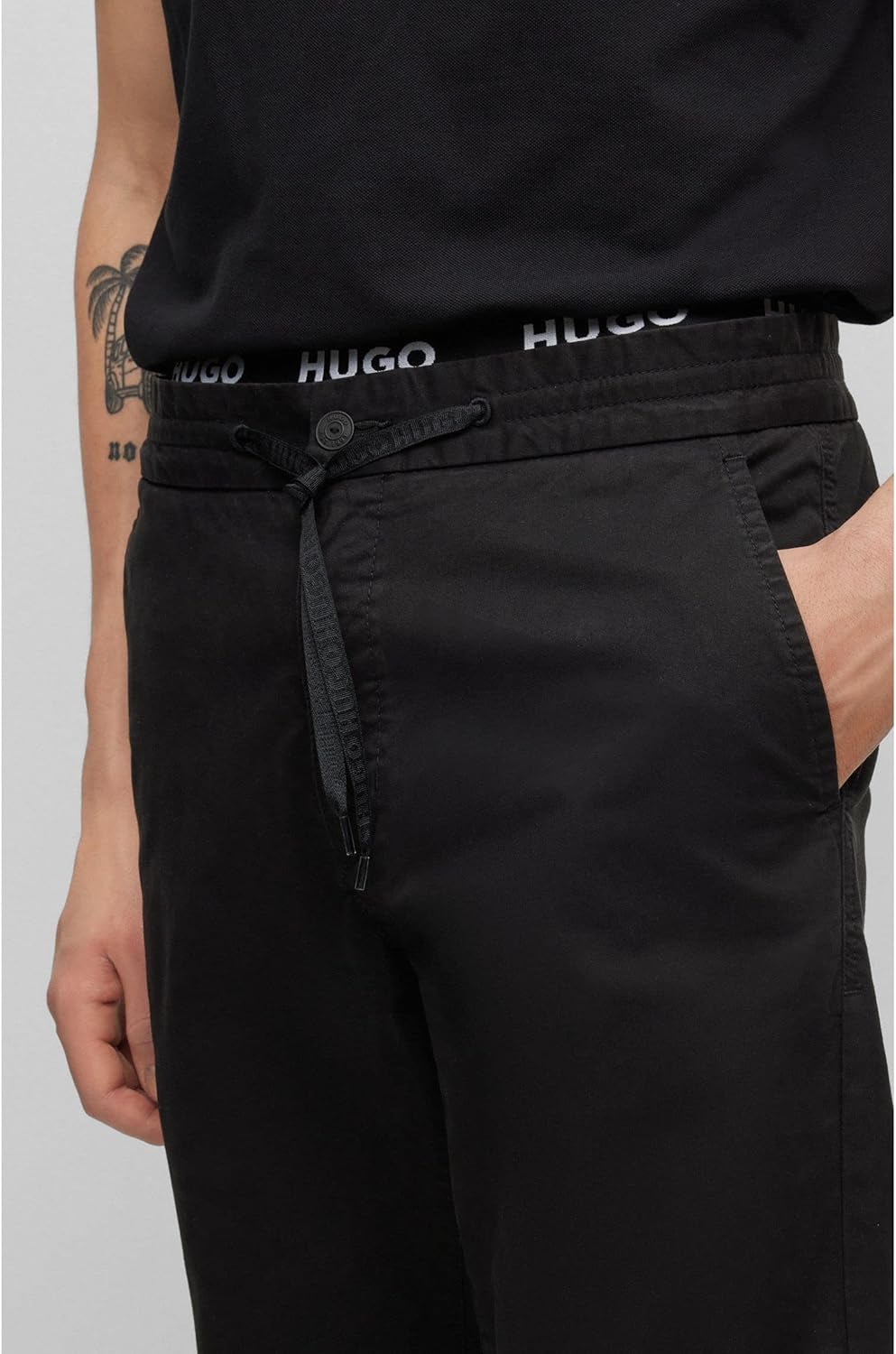 HUGO Herren Trousers_Flat, 29W / 34L Black1