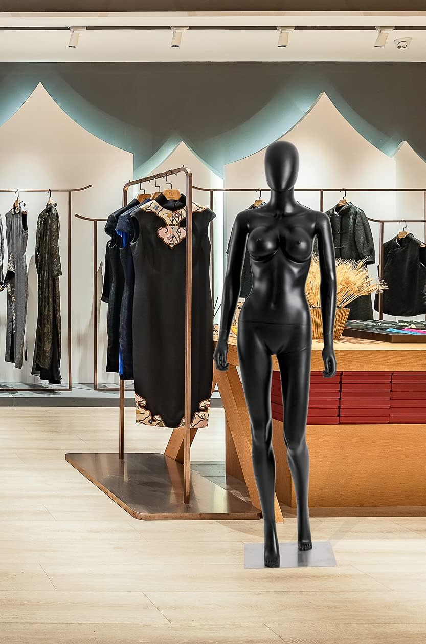 EurotonDisplay SLF2-Black schwarz matt abstrakte Schaufensterpuppe weiblich grosser Brustumfang mit