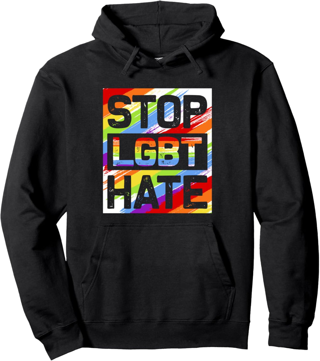 Stoppt den LGBT Hass - Regenbogen Flagge Pride Monat LGBTQ Pullover Hoodie