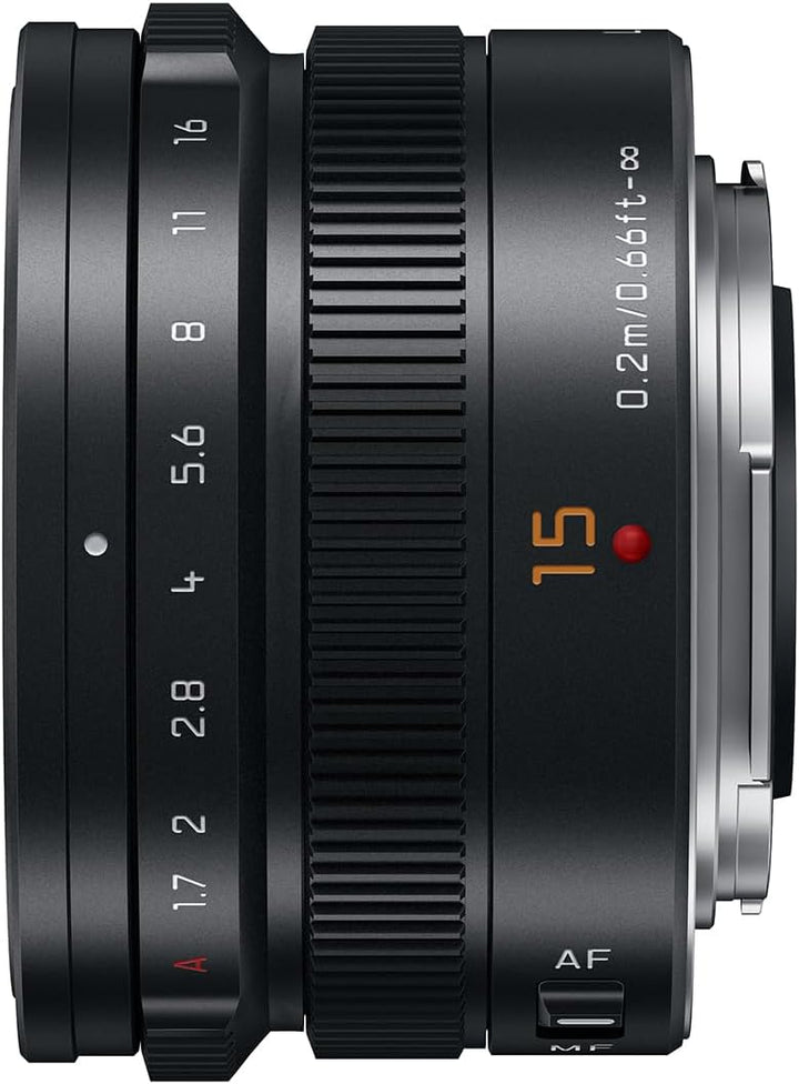 Panasonic Lumix H-X015E9-K Leica DG Summilux 15 mm F1.7 Objektiv, Micro Four Thirds Kameraobjektiv,