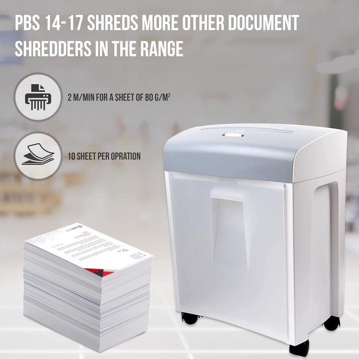 Quigg® Kreuzschnitt Aktenvernichter PBS 14-17 Sicherheitsstufe P-4 Schutzklasse II