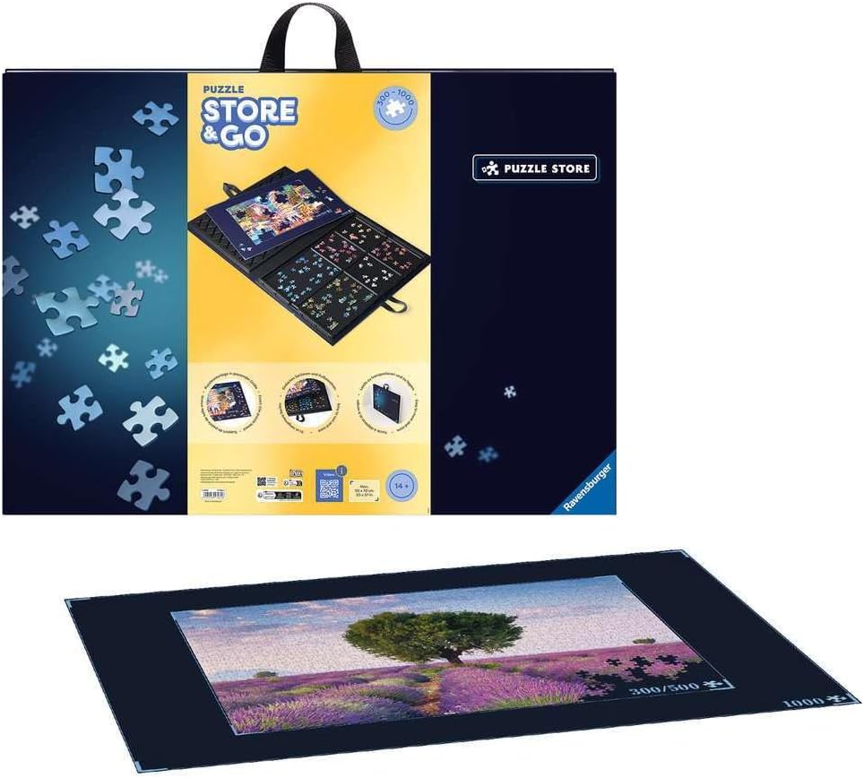 Ravensburger Puzzlemappe für Puzzles mit bis zu 1000 Teilen, Kombination aus Puzzle-Sortierschale un