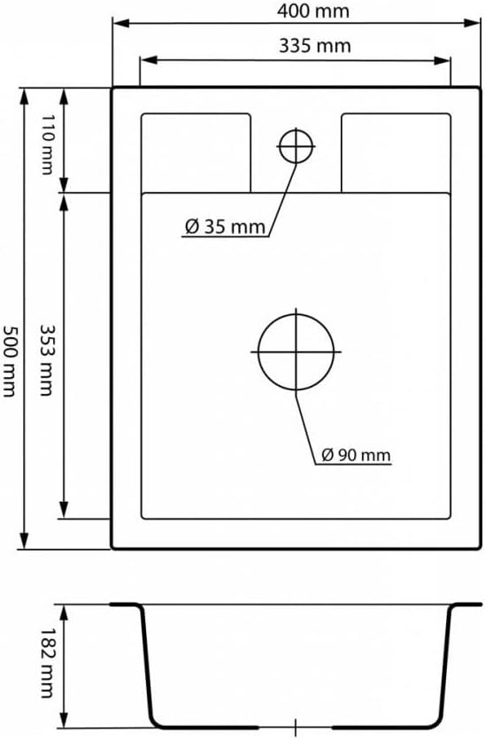 Rein Schwarz LINDBERGH® Antibakterielle Granit Spüle "MON44 + 1-Galo" + Siphon Einbauspüle Küchenspü