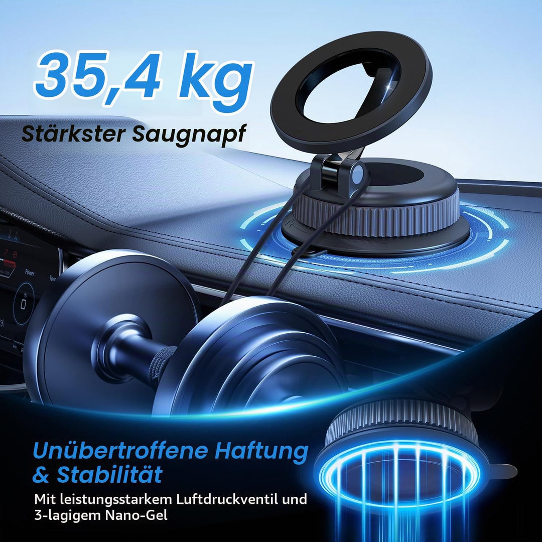 Handyhalterung Auto – Magsafe Autohalterung mit Klebepad &amp; Vakuum Saugnapf, Handy Halterung Auto für
