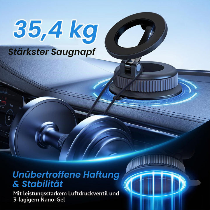 Handyhalterung Auto – Magsafe Autohalterung mit Klebepad &amp; Vakuum Saugnapf, Handy Halterung Auto für