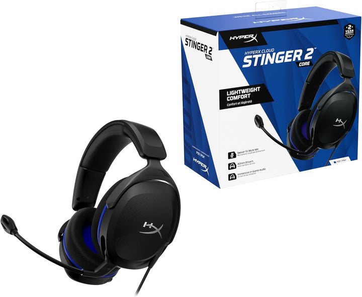 HyperX Cloud Stinger 2 Core Gaming-Headset für PlayStation, Over-Ear, 40mm-Treiber, Geräuschunterdrü